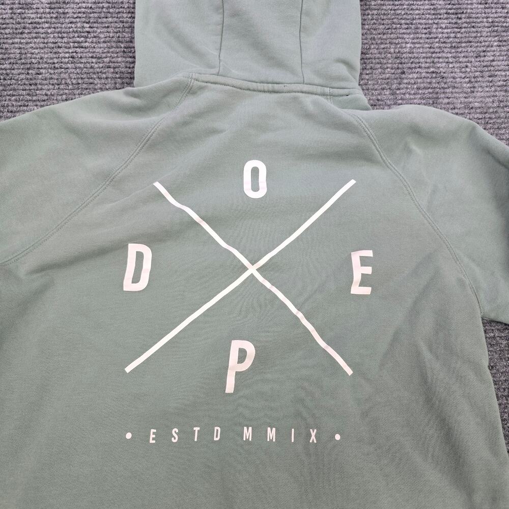 Dope Hoodie Men’s Large Sage Green Pullover Logo Sweatshirt - Picture 5 of 6